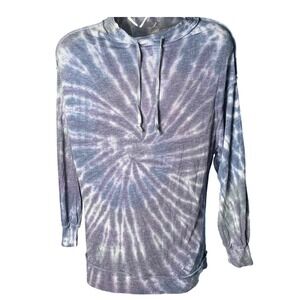 Natural Life Tie Dye Hoodie Sweatshirt Top S/M Blue Purple Comfy Pullover